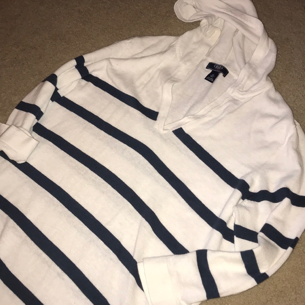 NWOT - Chaps Hooded Striped Boat Shirt ⚓️